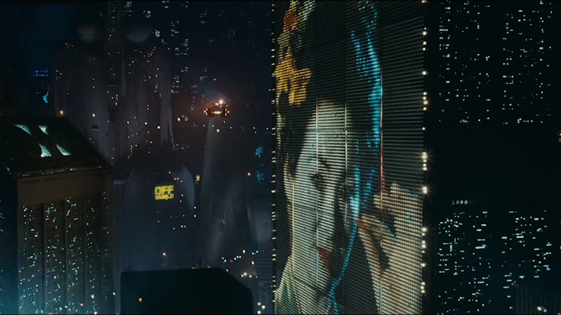 Blade Runner - geisha on a giant screen